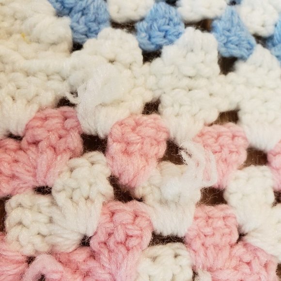 Handmade Crocheted Baby Blanket Multi Colors 36”x 44” - Picture 7 of 9